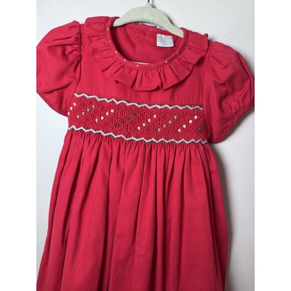 Edgehill Collection Red Smocked Short Sleeve Dress Sz 2T Holiday NWT - Picture 9 of 11
